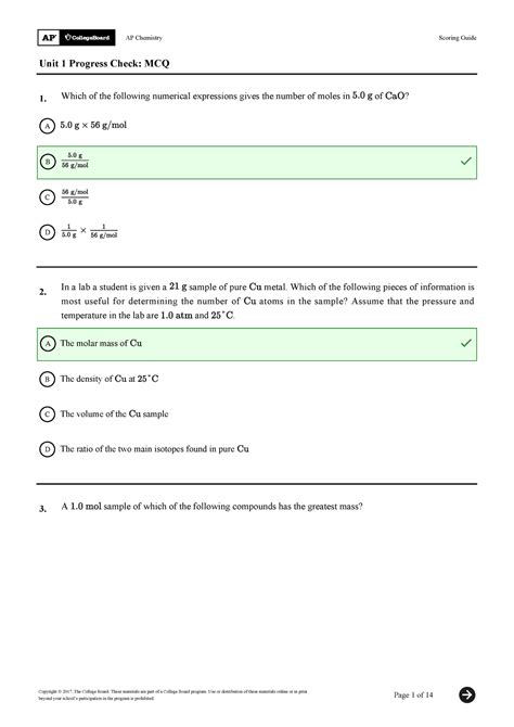 ap chemistry unit 7 progress check|ap chem unit 7 questions.